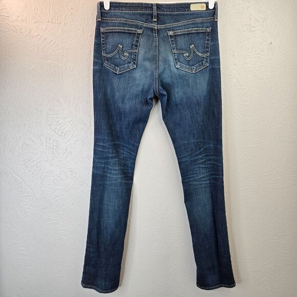 AG Skinny Straight Jeans Size 31 High Rise Dark Blue Wash Casual Stretch Denim - Picture 5 of 13